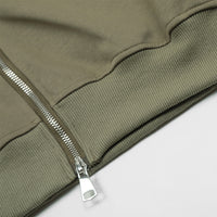 Two-way Zipper Stitching Velvet Padded Hooded Sweatshirt Men's
