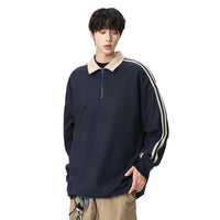 Half-zip Hoodie For Men Loose-fit Color-block Patchwork Casual