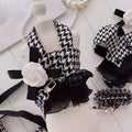 Pet Bird Check Vest Traction Suit