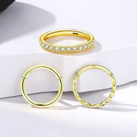 Popular Trendy Inlaid Zirconium Stainless Steel Piercing Nose Ring