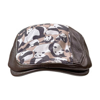 Autumn Winter Retro PU Leather Stitching Advance Hats