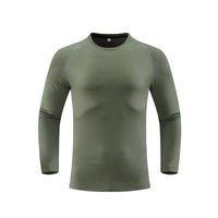 Mens Long-sleeve Athletic Compression Sweat-wicking Top