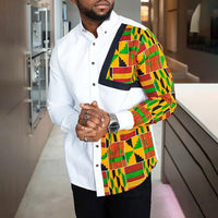 Long Sleeve Shirt Simple Printed Men's Casual Printed Shirt