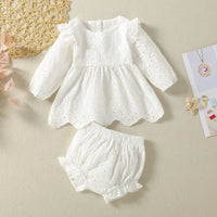 Long Sleeved Hollowed Out Cotton Top