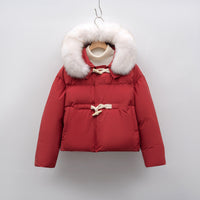 Hooded Thickened Fox Fur Down Jacket Women's Fashion