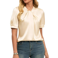 Short-sleeve Satin Shirt Business Casual