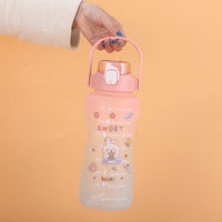 Gradient Color Plastic Water Cup Portable Large Capacity Water Bottle