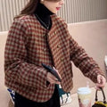 Grid Petite Fashion Casual Versatile Short Jacket