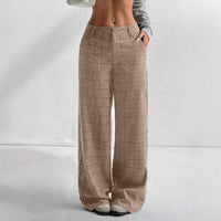 Women's Printed Plaid Pants With Pockets