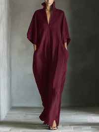 Women's Fashion V-Neck Casual Loose Dress
