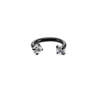Stainless Steel Piercing Ornaments Round Double Zircon Nose Ring U-shaped Nose Ring