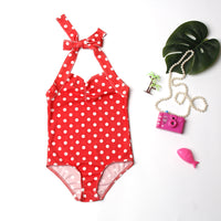 Children's Cartoon Crab Girl One Piece Swimsuit