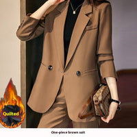 Black Quilted Suit Jacket Women's Business Wear Popular Internet Celebrity Suit