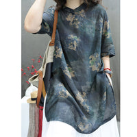 Stand Collar Buckle Loose Western Style Mid-length Shirt Dress