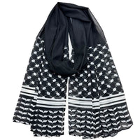 Solid Color Malaysian Women's Printed Pearl Chiffon Bubble Long Scarf Headscarf