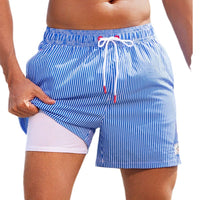 European And American Swimming Trunks Beach Pants Two-in-one Men's Anti-embarrassment