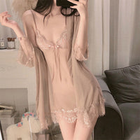 Ladies Suspender Nightdress And Robe Four-piece Set