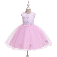 Children's Dress Floral Princess Dress One Year Old Celebration Dress Girls Dress Mesh Flower Children's Dress