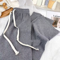 Women's Versatile Knitted High-Waist Slimming Wide-Leg Pants