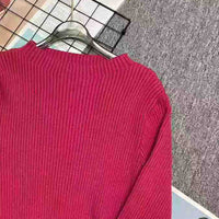 Womens Solid-Color Casual Fashionable Minimalist Knitted Top