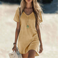 Women's V-Neck Casual Comfortable Pocket Dress