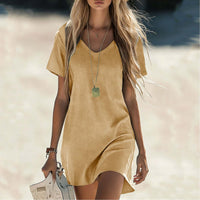 Women's V-Neck Casual Comfortable Pocket Dress