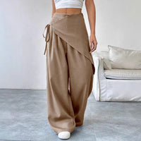 Designer-style Loose-fit Figure-flattering High-end Wide-leg Pants