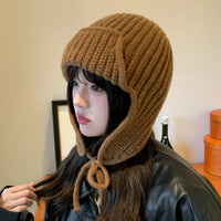Casual And Sweet Cute Earflaps Warm Knitted Hat