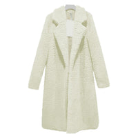 FallWinter Slim Women's Lapel Long Sleeve Solid Color Street Coat Clothing