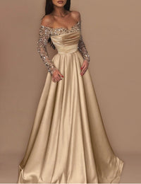 Women's Banquet Hostess Long-sleeve Elegant Dress