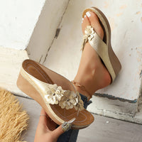 Flower Stitching Wedge Women's Sandals