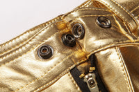 Bronzing Performance Costume Casual Pants Men's Leather