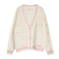 New Womens Sweet Heart-Shaped Lover Sweater Knitted Cardigan