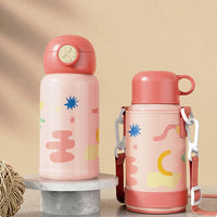 Children's Vacuum Flask With Gift Box Baby Straw Cup 500ML Kindergarten Student Water Bottle