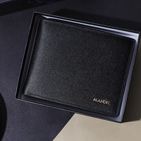Men's PU Twill Short Anti-theft Swiping Multifunctional Coin Purse