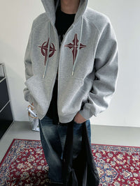 Spring And Autumn Retro Cardigan Sweatshirt, Loose And Casual Outerwear
