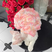 Hairless Cat Clothes Double-Layer Mesh 3D Rose Princess Dress