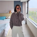 Stylish Minimalist Loose Fitting Casual Womens Long Sleeve Top