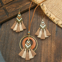 Retro Floral Earrings And Necklace Set With A Distinctive European And American Style