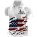 Short-sleeve T-shirt With National Flag Print And A Turn-down Collar POLO Shirt