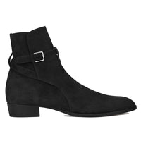 Pointed-toe Authentic Leather British Buckle Martin Boots Men's Fashion