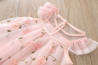 Children's Embroidered Floral Lace Mesh Dress