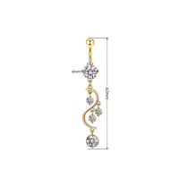 Personalized Zircon Butterfly Round Belly Button Ring