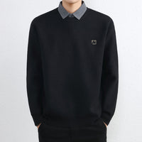 Simple Fake Two Pieces Sweaters Men