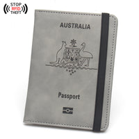 Anti-magnetic Australia Passport Case Multiple Card Slots Rubber Band Strap Passport Jacket