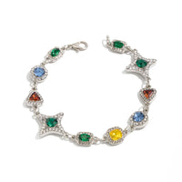 Mens New Colorful Gemstone Cross And Star Set Accessories Necklace