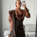 Sexy Sheer Mesh Long-Sleeve Shirt