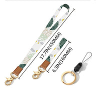 Leather-Polyester Wrist-Neck Dual-Use Keychain Lanyard
