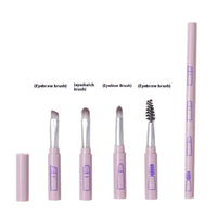 Multifunctional All-aluminum Tube Four-cut Makeup Brush Makeup Tools