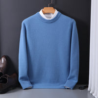 Pure Wool Sweater Men's Round Neck Pullover
